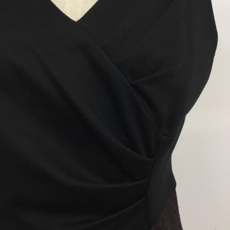 インディヴィ INDIVI ワンピース ミニスカート 38 無地 X 総柄 黒 / ブラック /  レディース USED 古着 中古 10064673