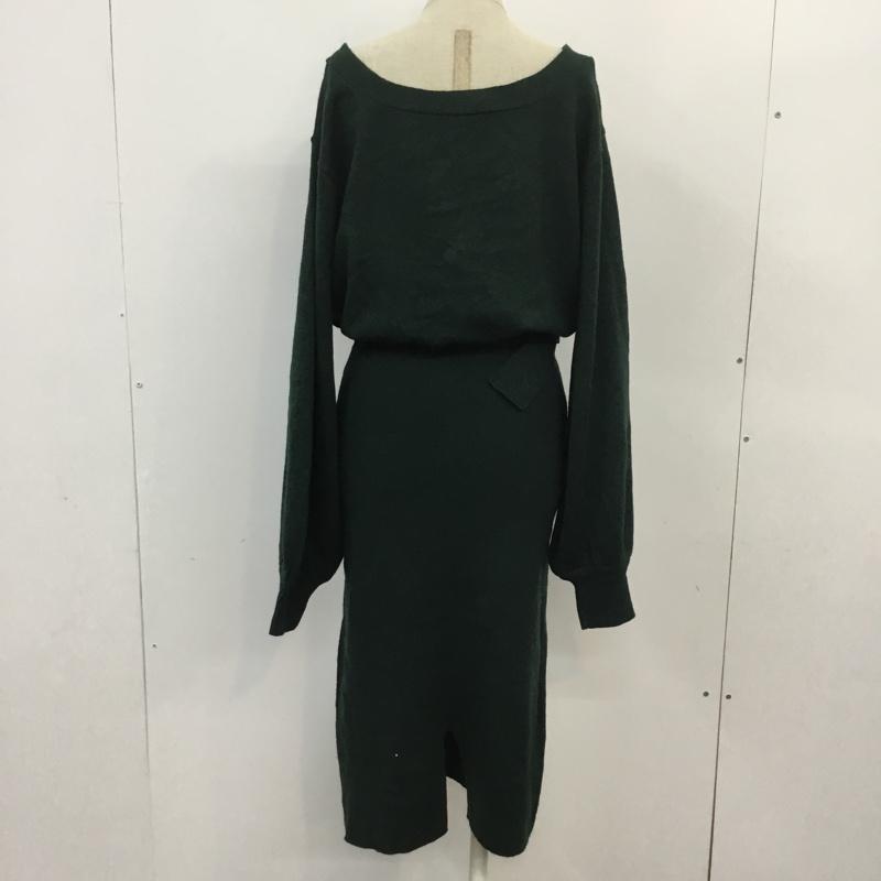 マウジー MOUSSY ワンピース ロングスカート 010CSF70-0690 2WAY BLOUSING KNIT DRESS 前後着 FREE 無地 緑 / グリーン /  レディース USED 古着 中古 10064965