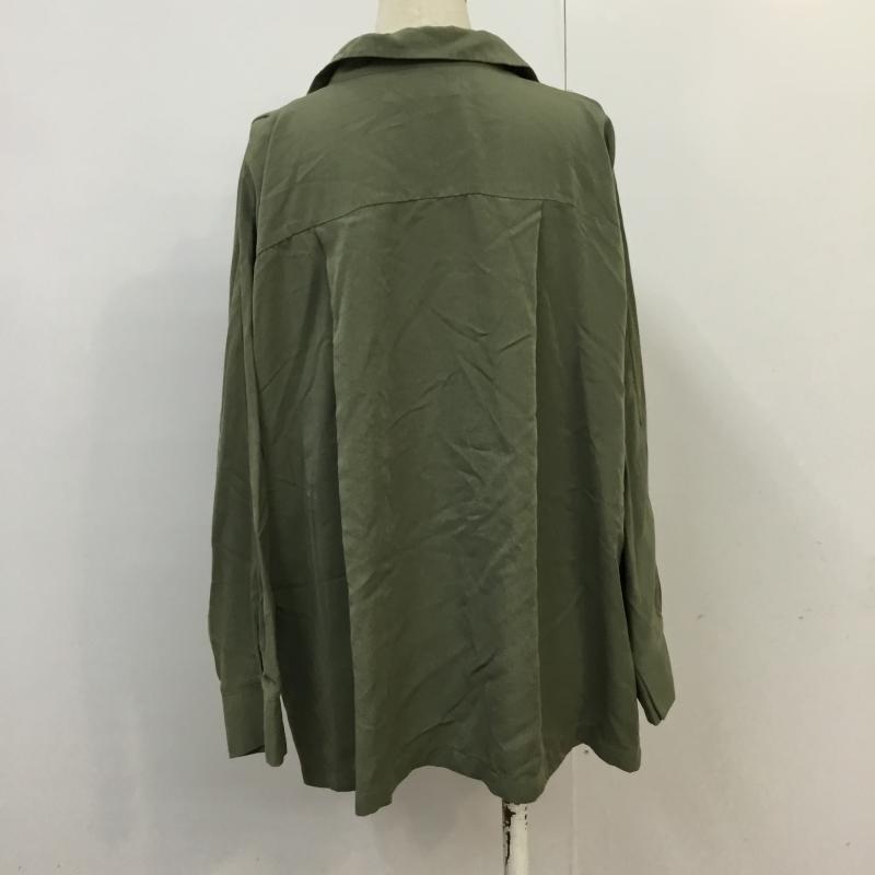 ローリーズファーム LOWRYS FARM シャツ、ブラウス 長袖 M 無地 カーキ / カーキ /  レディース USED 古着 中古 10065023