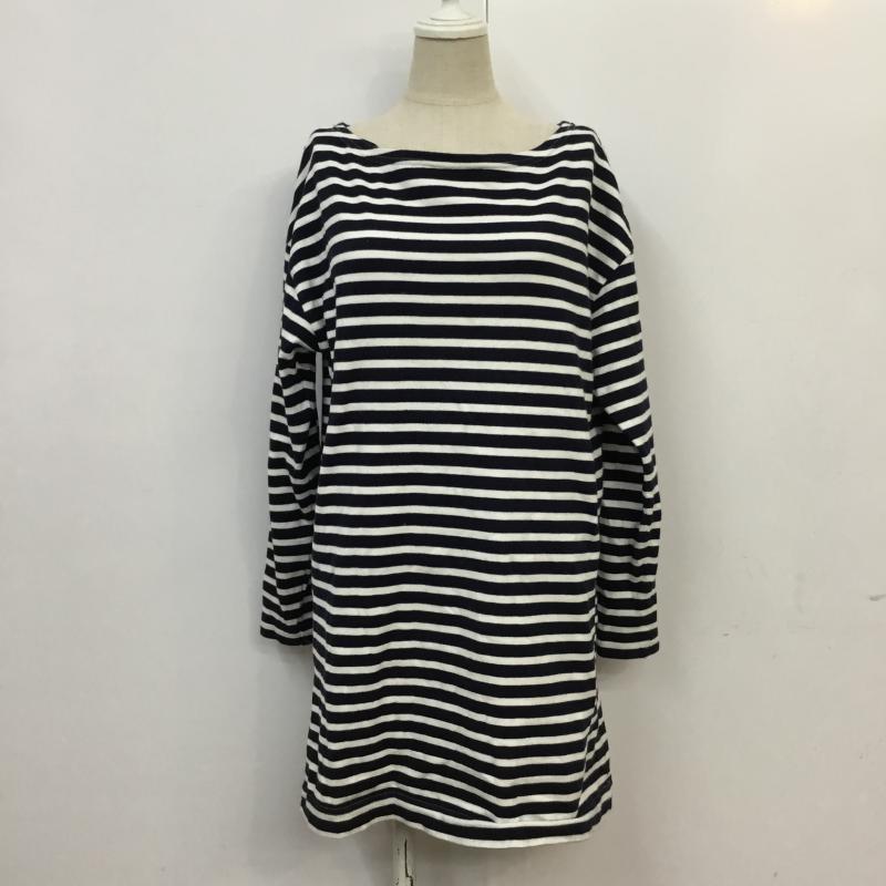 トミーヒルフィガー TOMMY HILFIGER ワンピース ひざ丈スカート M ボーダー柄 白 / ホワイト / X 紺 / ネイビー /  レディース USED 古着 中古 10065029