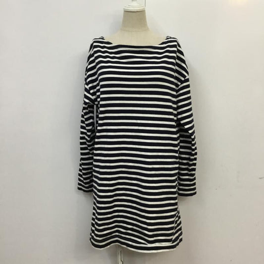 トミーヒルフィガー TOMMY HILFIGER ワンピース ひざ丈スカート M ボーダー柄 白 / ホワイト / X 紺 / ネイビー /  レディース USED 古着 中古 10065029