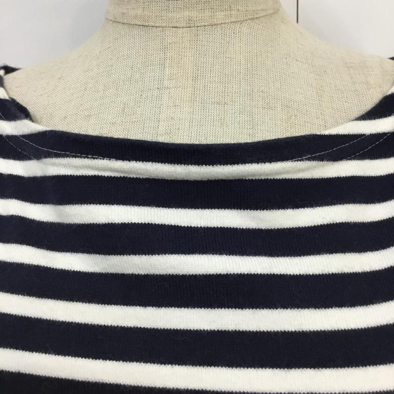 トミーヒルフィガー TOMMY HILFIGER ワンピース ひざ丈スカート M ボーダー柄 白 / ホワイト / X 紺 / ネイビー /  レディース USED 古着 中古 10065029
