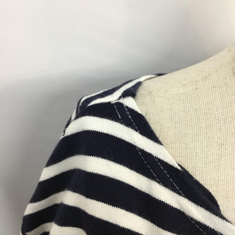 トミーヒルフィガー TOMMY HILFIGER ワンピース ひざ丈スカート M ボーダー柄 白 / ホワイト / X 紺 / ネイビー /  レディース USED 古着 中古 10065029
