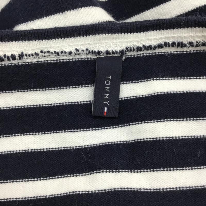 トミーヒルフィガー TOMMY HILFIGER ワンピース ひざ丈スカート M ボーダー柄 白 / ホワイト / X 紺 / ネイビー /  レディース USED 古着 中古 10065029