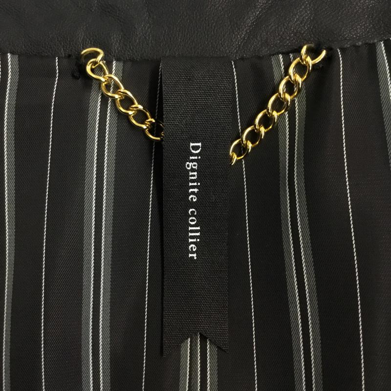 ディニテコリエ Dignite collier ジャケット、上着 ライダース MB-809000-38 ラムレザー 羊革 38 無地 黒 / ブラック /  レディース USED 古着 中古 10065034