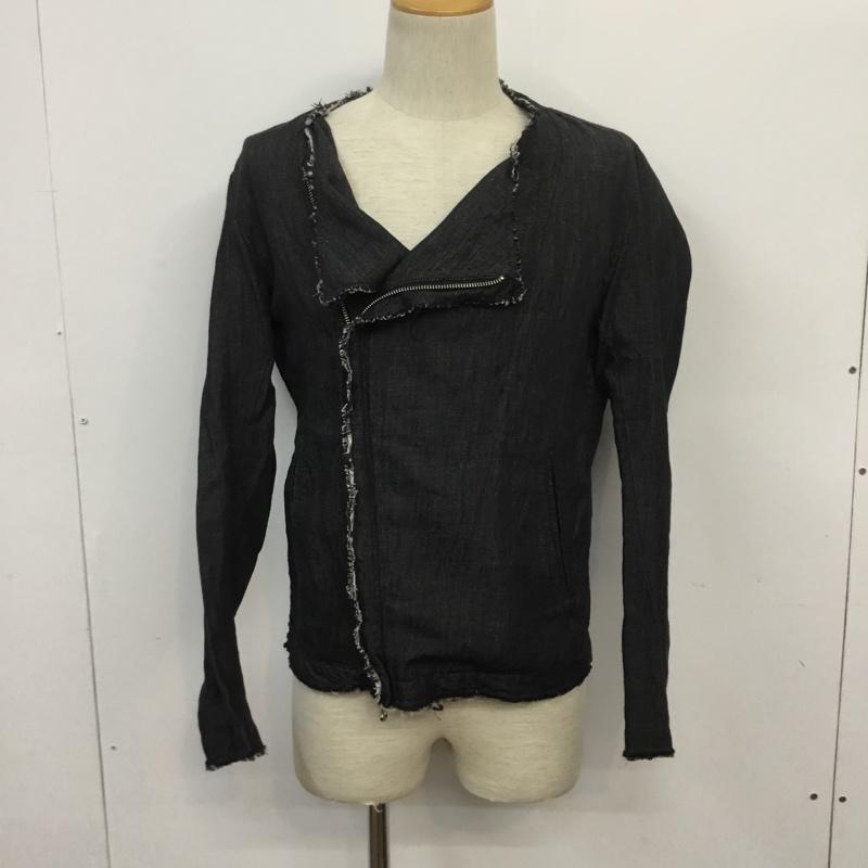 ウ゛ェンヌ Bennu ジャケット、上着 ジャケット、ブレザー 110540903 denim No-collar riders jacket デニム ライダース 44 無地 インディゴ / インディゴ /  メンズ USED 古着 中古 10065142
