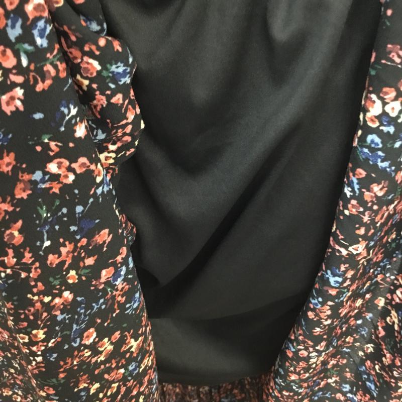 ニコアンド niko and... スカート ロングスカート 総柄 X 花柄 黒 / ブラック /  レディース USED 古着 中古 10065173