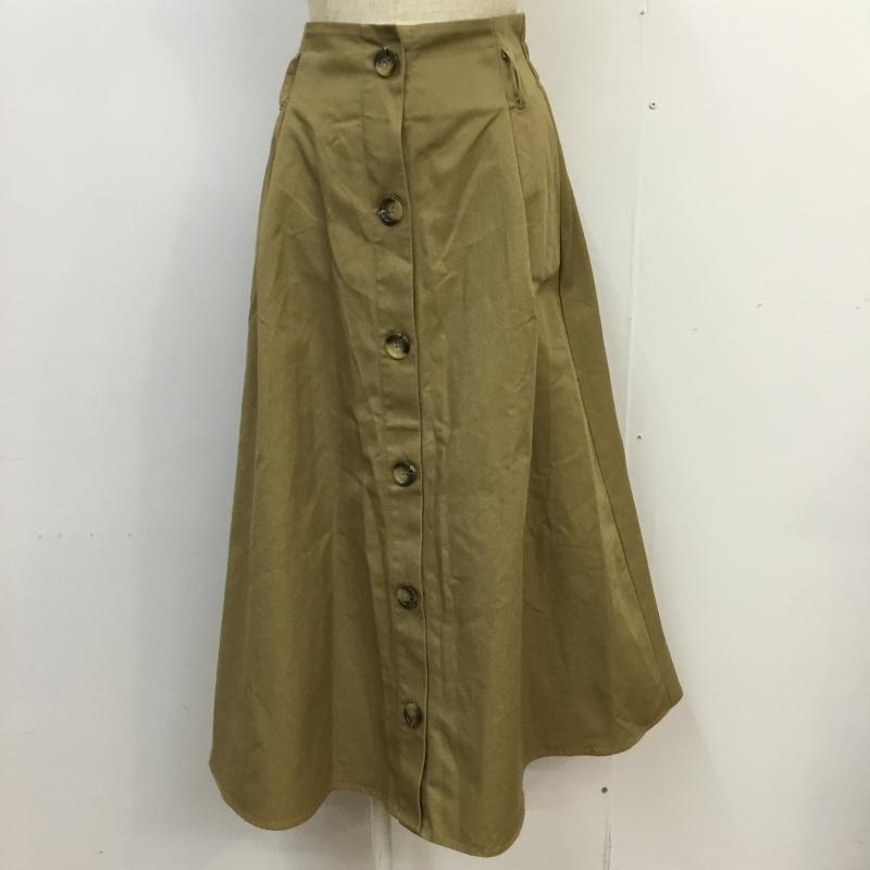 アースミュージックアンドエコロジー earth music&ecology スカート ロングスカート チノスカート M 無地 ベージュ / ベージュ /  レディース USED 古着 中古 10065175
