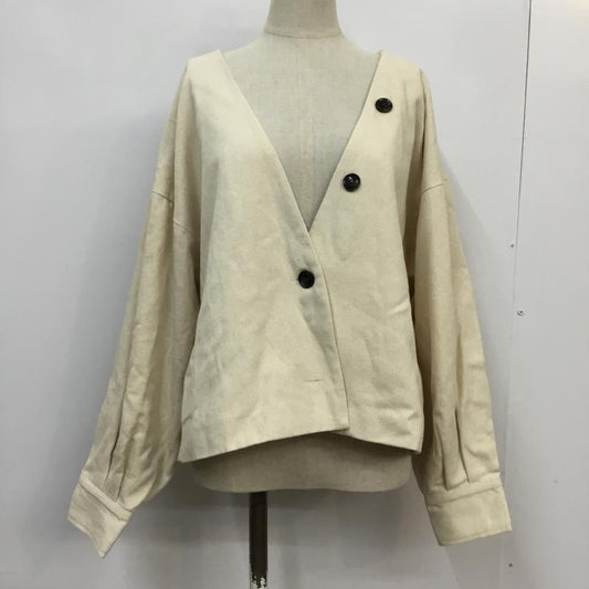 リエディ Re:EDIT ジャケット、上着 ジャケット、ブレザー M 無地 ベージュ / ベージュ /  レディース USED 古着 中古 10065199
