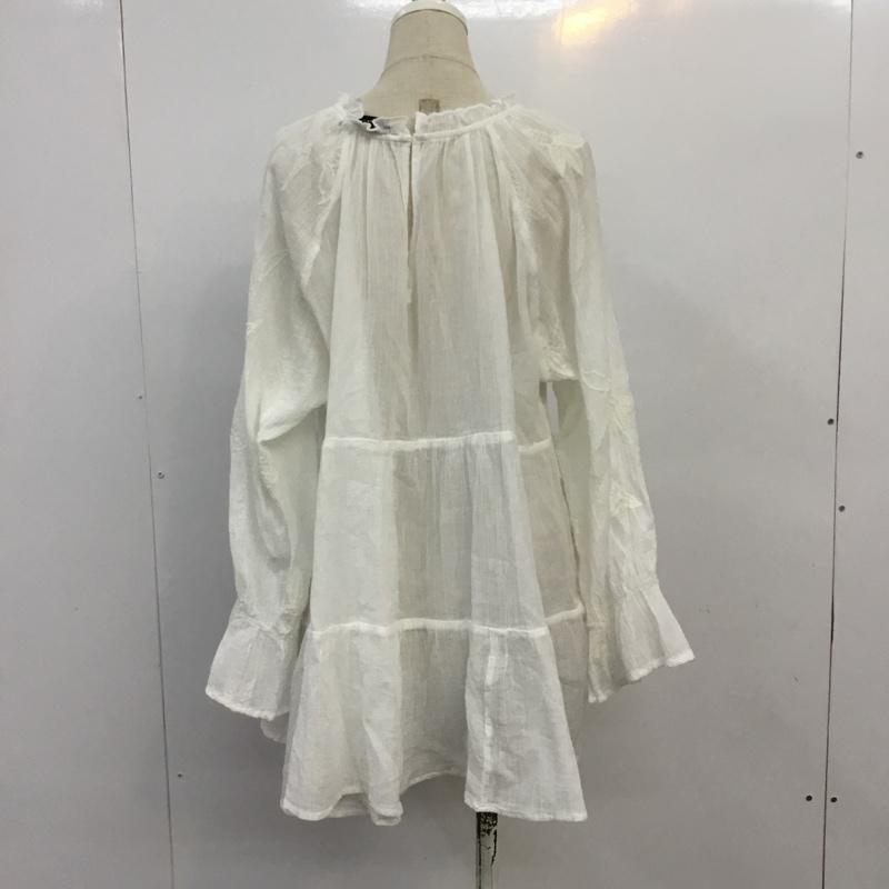 ザラ ZARA カットソー 長袖 M 無地 白 / ホワイト /  レディース USED 古着 中古 10065383