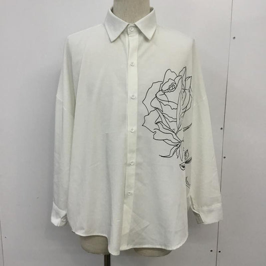 フメイ RESUAPRE シャツ、ブラウス 長袖 L プリント 白 / ホワイト /  メンズ USED 古着 中古 10065526