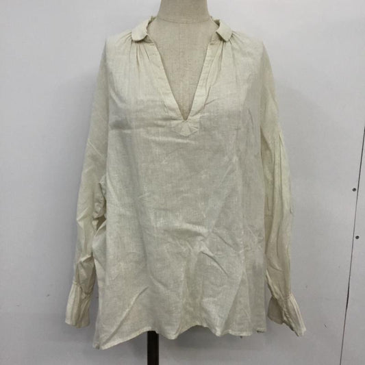 ニコアンド niko and... シャツ、ブラウス 長袖 M 無地 アイボリー / アイボリー /  レディース USED 古着 中古 10065586