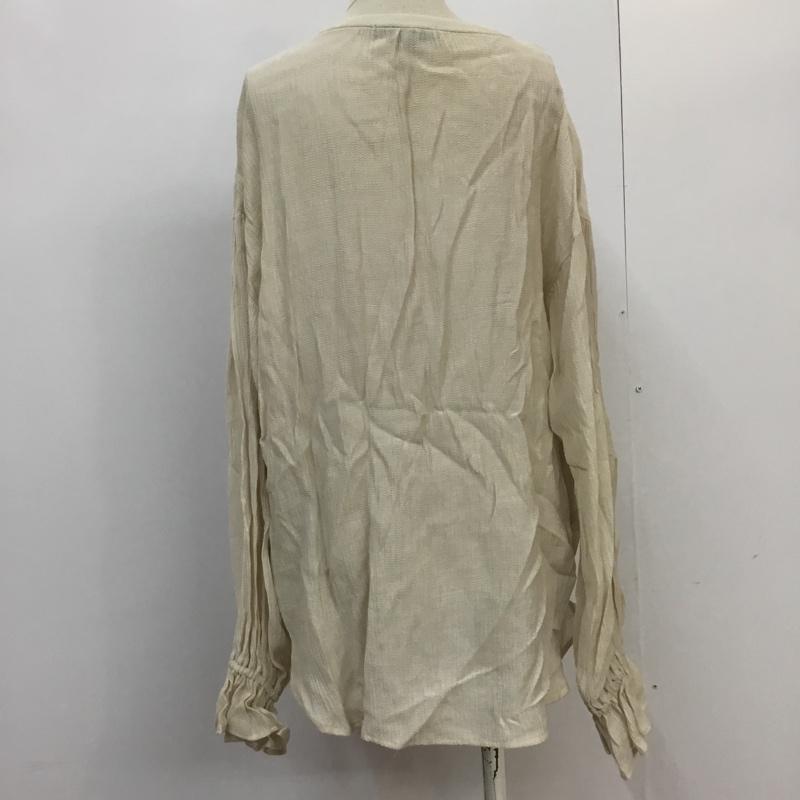 ダブルクローゼット w closet カットソー 長袖 313838 キャンディースリーブ ラウンドテイルプルオーバー 無地 アイボリー / アイボリー /  レディース USED 古着 中古 10065593