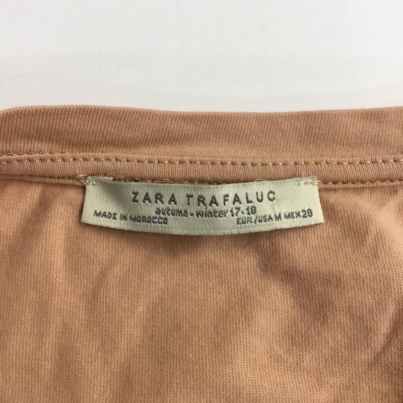 ザラ ZARA TRAFALUC カットソー 長袖 0264 291 942 フロント切替 M 無地 桃 / ピンク /  レディース USED 古着 中古 10065629