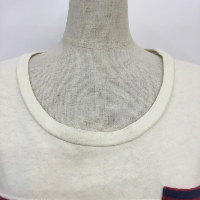 マナスタッシュ MANASTASH ワンピース ひざ丈スカート 7243001 カットソー M ボーダー柄 紺 / ネイビー / X えんじ / ワインレッド / X アイボリー / アイボリー /  レディース USED 古着 中古 10065631