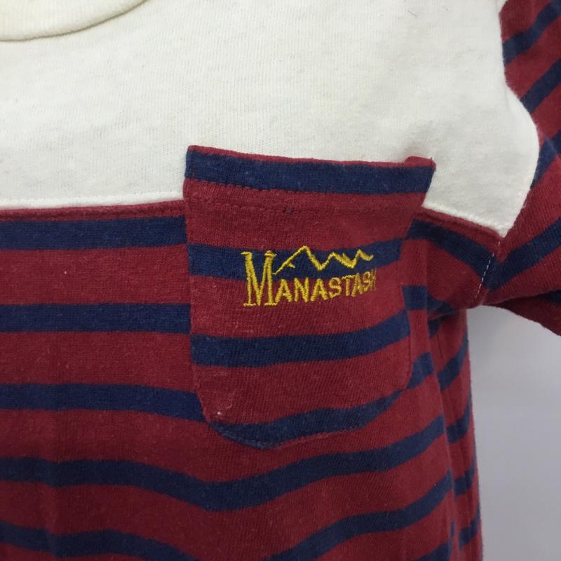 マナスタッシュ MANASTASH ワンピース ひざ丈スカート 7243001 カットソー M ボーダー柄 紺 / ネイビー / X えんじ / ワインレッド / X アイボリー / アイボリー /  レディース USED 古着 中古 10065631