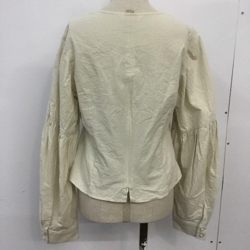 マウジー MOUSSY カットソー 長袖 010DSH30-0360 STRIPED VOLUME BLOUSE 2 無地 アイボリー / アイボリー /  レディース USED 古着 中古 10065634