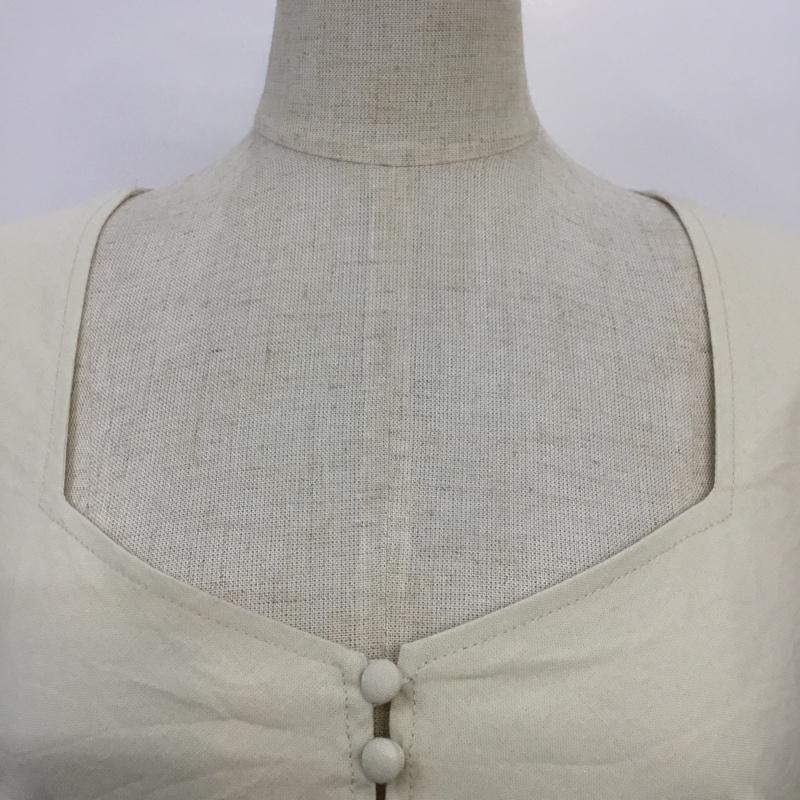 マウジー MOUSSY カットソー 長袖 010DSH30-0360 STRIPED VOLUME BLOUSE 2 無地 アイボリー / アイボリー /  レディース USED 古着 中古 10065634