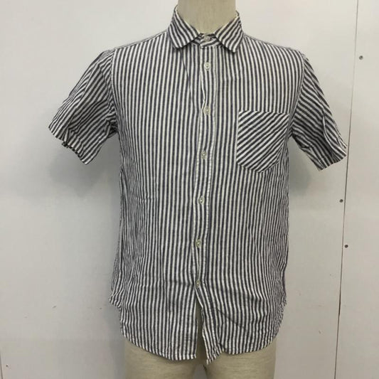 アーバンリサーチ URBAN RESEARCH シャツ、ブラウス 半袖 WH65-13M024 綿麻 38 38 ストライプ 白 / ホワイト / X 紺 / ネイビー /  メンズ USED 古着 中古 10065660