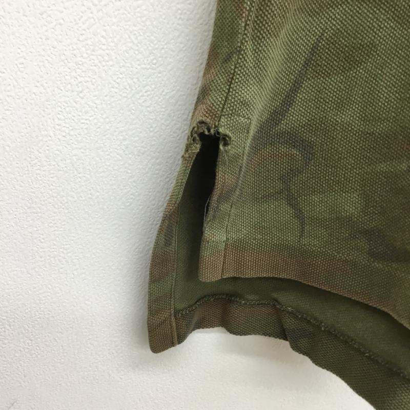 ポロバイラルフローレン Polo by RALPH LAUREN ポロシャツ 半袖 ダメージ加工 L カモフラージュ柄・迷彩 緑 / グリーン /  メンズ USED 古着 中古 10065661