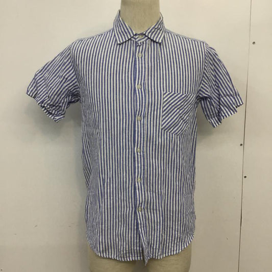 アーバンリサーチ URBAN RESEARCH シャツ、ブラウス 半袖 WH65-13M024 綿麻 38 38 ストライプ 白 / ホワイト / X 青 / ブルー /  メンズ USED 古着 中古 10065664