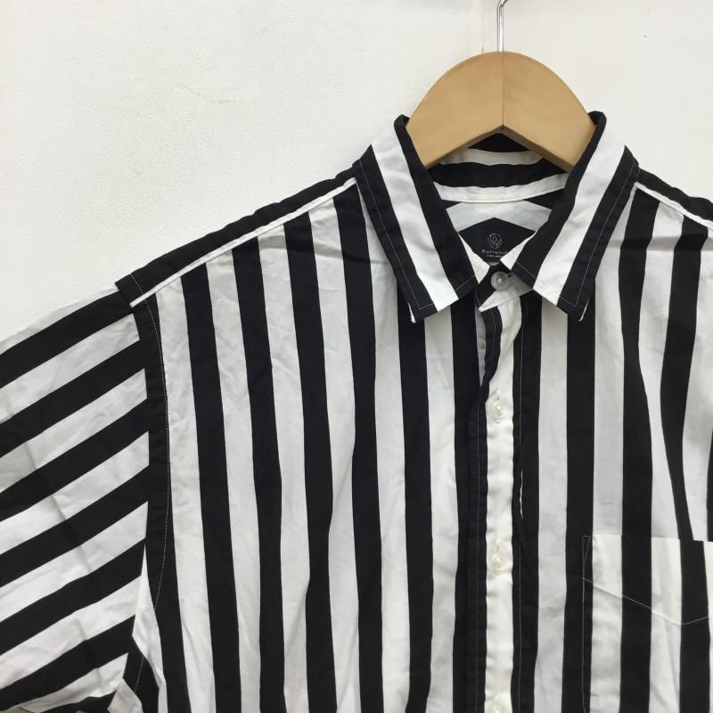 ビューティアンドユースユナイテッドアローズ BEAUTY&YOUTH UNITED ARROWS シャツ、ブラウス 半袖 M ストライプ 白 / ホワイト / X 黒 / ブラック /  メンズ USED 古着 中古 10065690