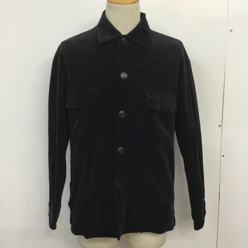 アバハウス ABAHOUSE シャツ、ブラウス 長袖 コーデュロイ 44 無地 黒 / ブラック /  メンズ USED 古着 中古 10065793