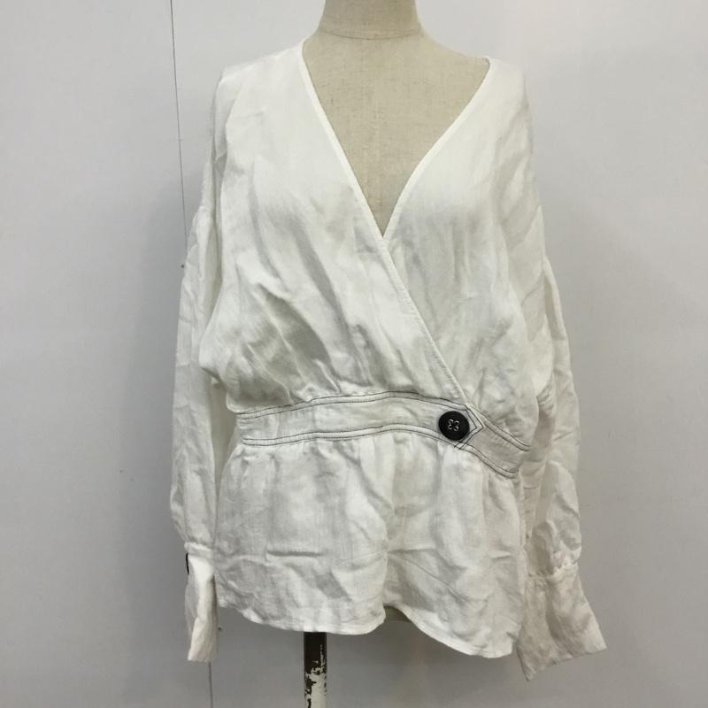 ザラベーシック ZARA BASIC カットソー 長袖 L 無地 白 / ホワイト /  レディース USED 古着 中古 10065848