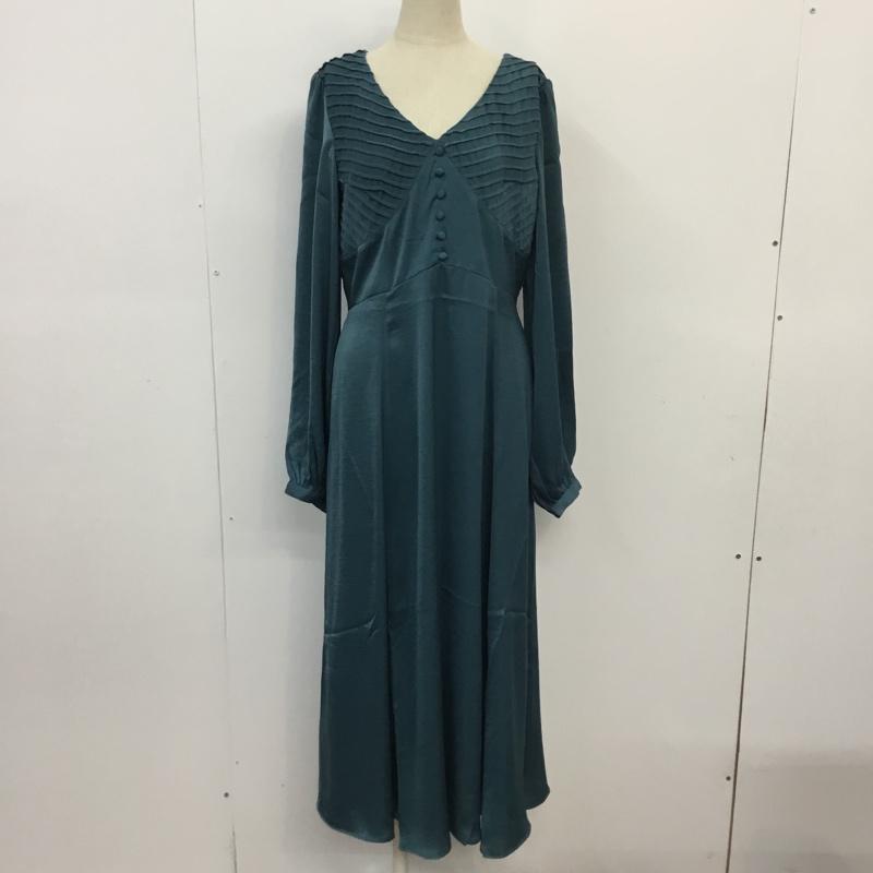 マウジー MOUSSY ワンピース ロングスカート 010DSS30-1800 VINTAGE SATINドレス タグ付き 1 無地 青 / ブルー /  レディース USED 古着 中古 10065893