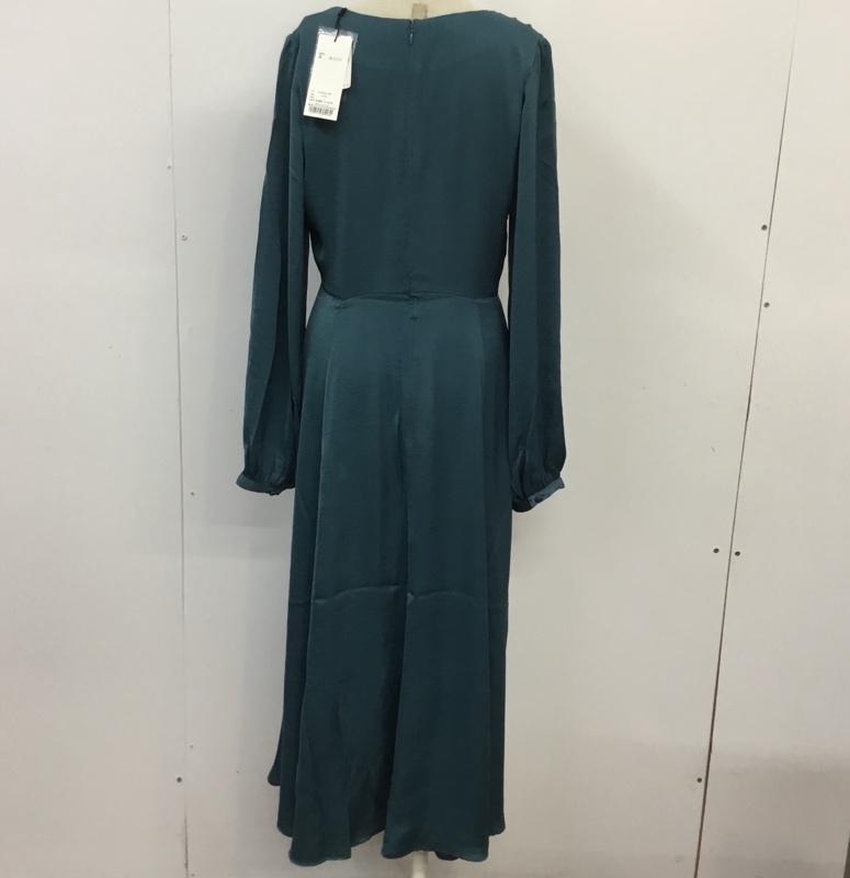 マウジー MOUSSY ワンピース ロングスカート 010DSS30-1800 VINTAGE SATINドレス タグ付き 1 無地 青 / ブルー /  レディース USED 古着 中古 10065893
