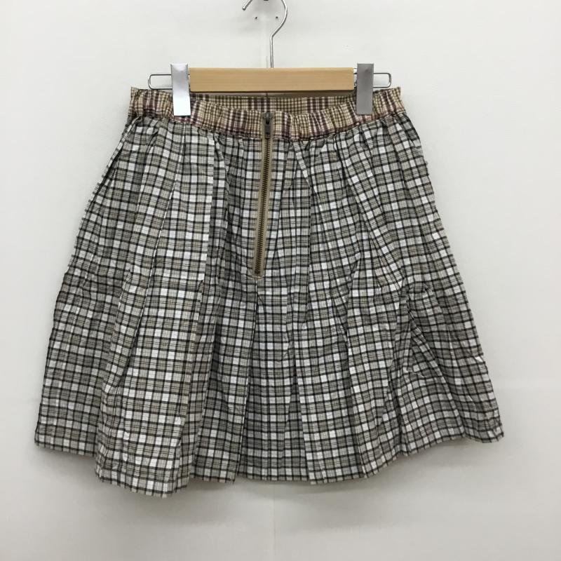 キャンディストリッパー Candy Stripper スカート ミニスカート CHECK BELTED PLEATS SKIRT 2 チェック ベージュ / ベージュ /  レディース USED 古着 中古 10065953