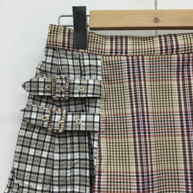 キャンディストリッパー Candy Stripper スカート ミニスカート CHECK BELTED PLEATS SKIRT 2 チェック ベージュ / ベージュ /  レディース USED 古着 中古 10065953