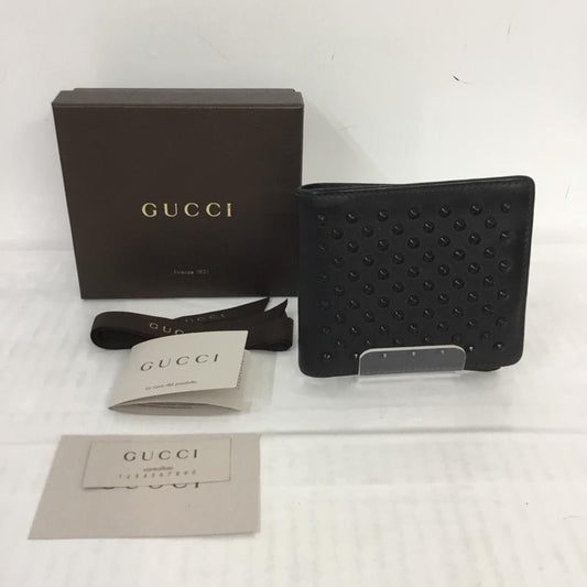 グッチ GUCCI 財布 二つ折り 8055775991 スタッズ 箱有  黒 / ブラック /  メンズ USED 古着 中古 10065972