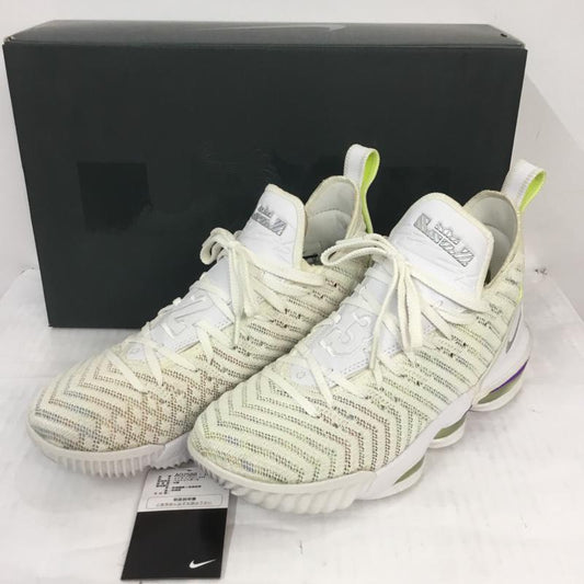 ナイキ NIKE スニーカー スニーカー AO2588-102 LEBRON 16 XVI レブロン 26cm 箱有 26.0cm ワンポイント 白 / ホワイト / X 紫 / パープル / X 黄緑 / イエローグリーン /  メンズ USED 古着 中古 10066083