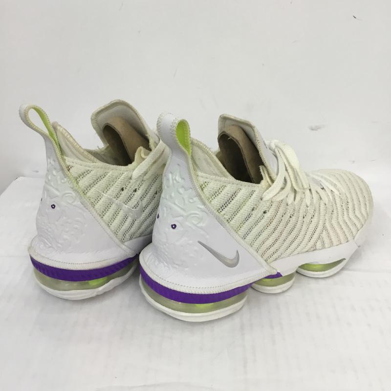 ナイキ NIKE スニーカー スニーカー AO2588-102 LEBRON 16 XVI レブロン 26cm 箱有 26.0cm ワンポイント 白 / ホワイト / X 紫 / パープル / X 黄緑 / イエローグリーン /  メンズ USED 古着 中古 10066083