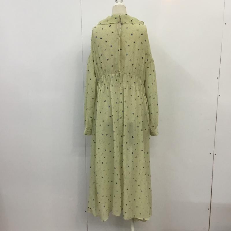 ケービーエフ KBF ワンピース ロングスカート KB87-26D140 ドット×フラワー2wayシフォンワンピース 総柄 X 花柄 黄 / イエロー /  レディース USED 古着 中古 10066228