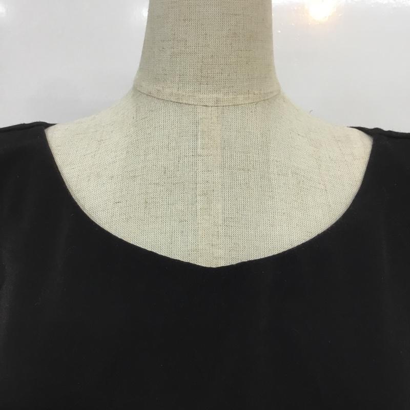 ザラベーシック ZARA BASIC ワンピース ひざ丈スカート サイドファスナー L 無地 黒 / ブラック /  レディース USED 古着 中古 10066258