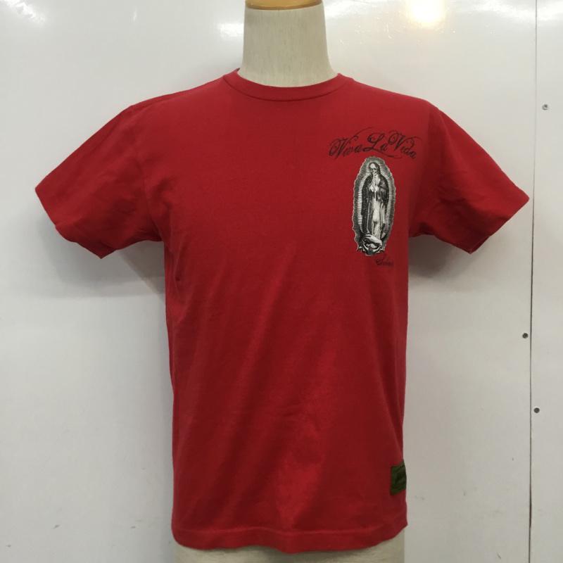 サブサエティ Subciety Tシャツ 半袖 クルーネック バックプリント スカルマリア S プリント 赤 / レッド /  メンズ USED 古着 中古 10066286