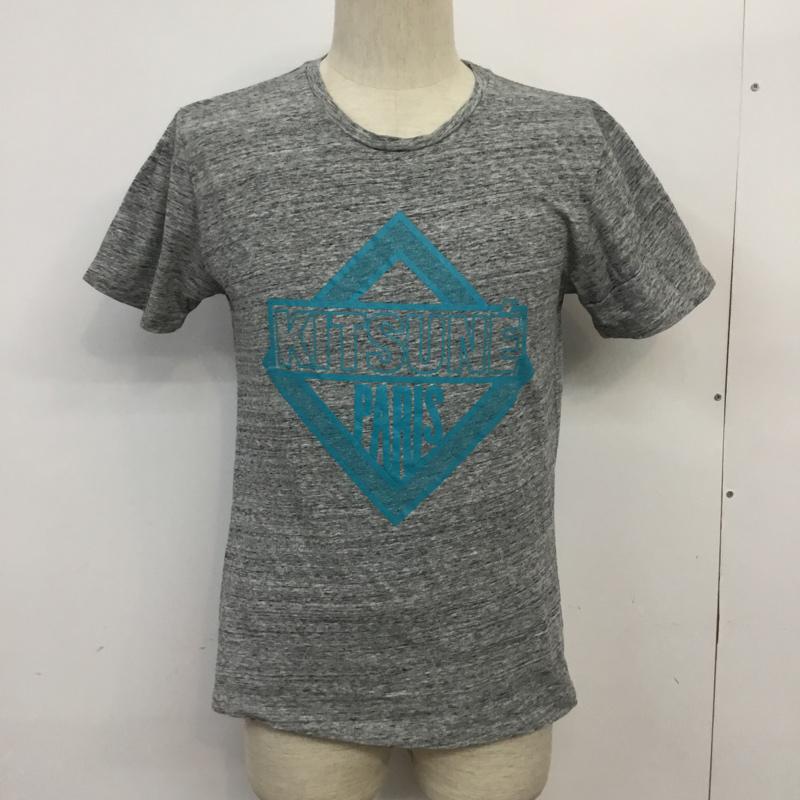 キツネ KITSUNE Tシャツ 半袖 クルーネック プリント S ロゴ、文字 灰 / グレー /  メンズ USED 古着 中古 10066509