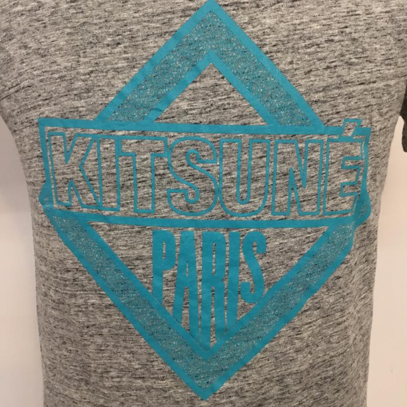キツネ KITSUNE Tシャツ 半袖 クルーネック プリント S ロゴ、文字 灰 / グレー /  メンズ USED 古着 中古 10066509