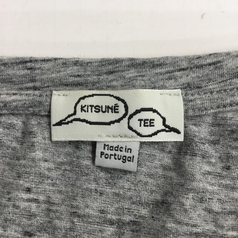 キツネ KITSUNE Tシャツ 半袖 クルーネック プリント S ロゴ、文字 灰 / グレー /  メンズ USED 古着 中古 10066509