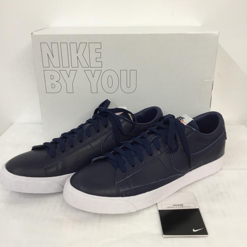 ナイキ NIKE スニーカー スニーカー CW4643-991 BY YOU Blazer Low 27cm 箱有 27.0cm ロゴ、文字 紺 / ネイビー / X 白 / ホワイト /  メンズ USED 古着 中古 10066588