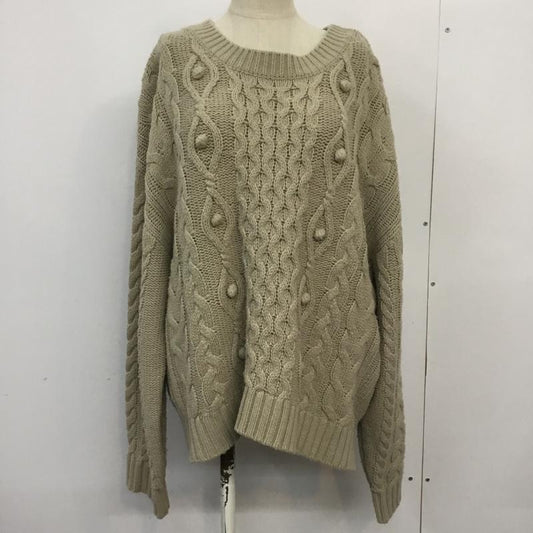 ローリーズファーム LOWRYS FARM ニット、セーター 長袖 M 無地 ベージュ / ベージュ /  レディース USED 古着 中古 10066739