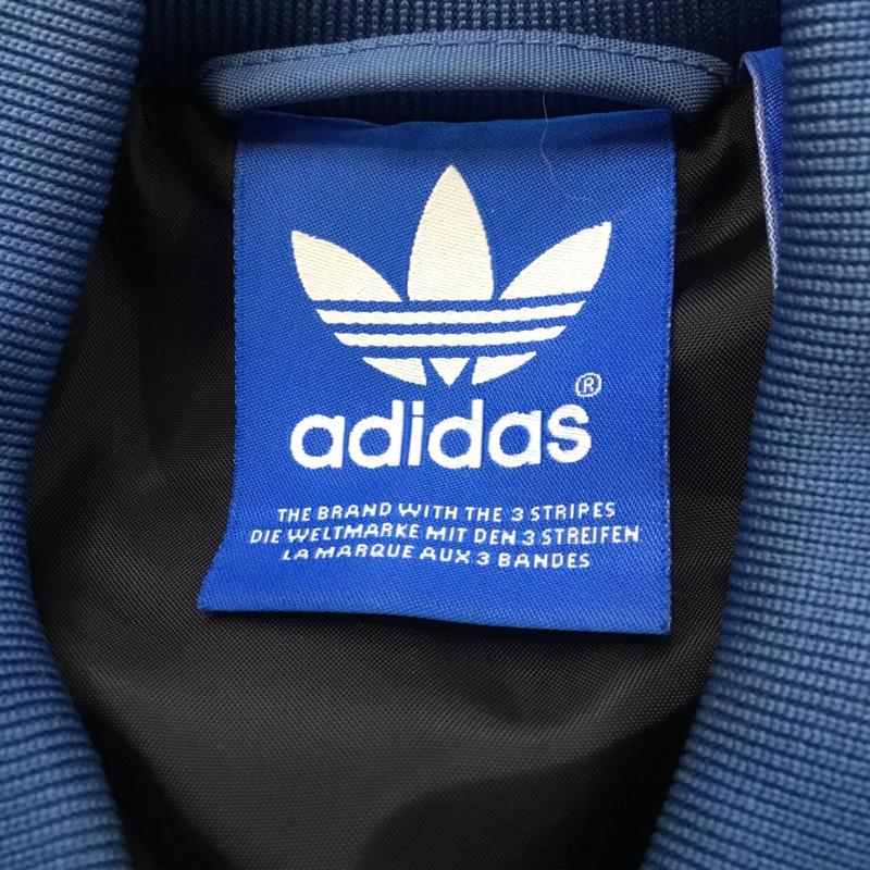 アディダス adidas ジャケット、上着 ジャンパー、ブルゾン B38783 ボンバージャケット バックプリント XS ロゴ、文字 青 / ブルー /  メンズ USED 古着 中古 10066771