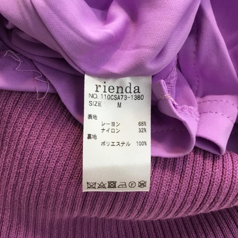 リエンダ rienda ワンピース ひざ丈スカート 110CSA73-1380 オープンワークカシュクールニットワンピ タグ付き M 無地 紫 / パープル /  レディース USED 古着 中古 10066822