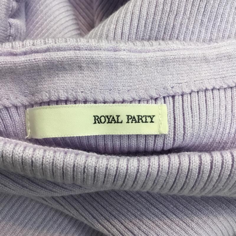 ロイヤルパーティー ROYAL PARTY ワンピース ひざ丈スカート 7211-863-1 ニットワンピ スクエアネック FREE 無地 紫 / パープル /  レディース USED 古着 中古 10066825