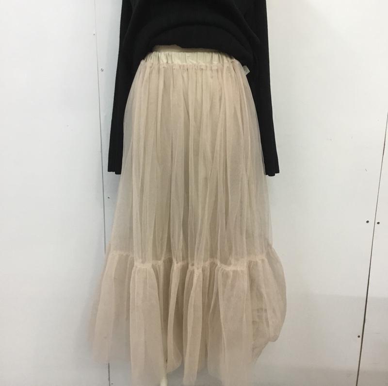 リエンダ rienda ワンピース ロングスカート 110DA173-1940 チュールレイヤードKnit OP リブニットワンピ セット FREE 無地 桃 / ピンク / X 黒 / ブラック /  レディース USED 古着 中古 10066830