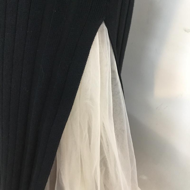 リエンダ rienda ワンピース ロングスカート 110DA173-1940 チュールレイヤードKnit OP リブニットワンピ セット FREE 無地 桃 / ピンク / X 黒 / ブラック /  レディース USED 古着 中古 10066830
