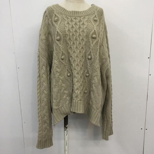 ローリーズファーム LOWRYS FARM ニット、セーター 長袖 L 無地 ベージュ / ベージュ /  レディース USED 古着 中古 10066866