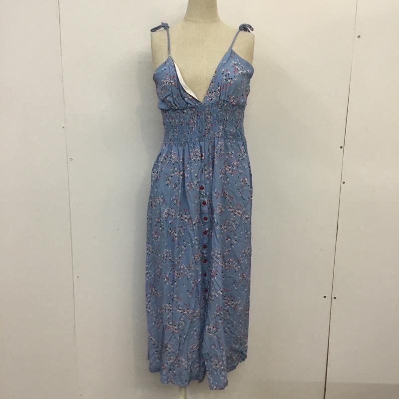 ザラ ZARA ワンピース ひざ丈スカート キャミワンピ M 花柄 水色 / ライトブルー / X 白 / ホワイト / X 赤 / レッド /  レディース USED 古着 中古 10066956